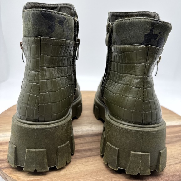 Mata Shout-Out Zip-up‎ Ankle Camo Combat Boots Womens Size 7.5 Platform Moto Y2K - Picture 4 of 9